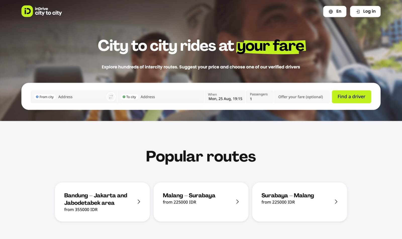 inDrive – City to city in a cab
